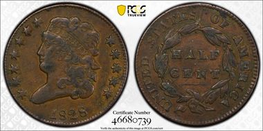 1828 1/2C 12 Stars VF25BN