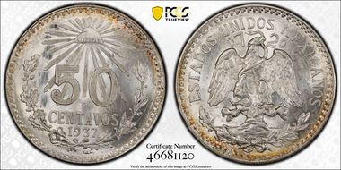 1937-M 50C KM-447  Ag MS64