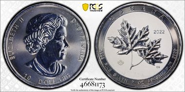 2022 $10 Twin Maples 2oz Ag MS64