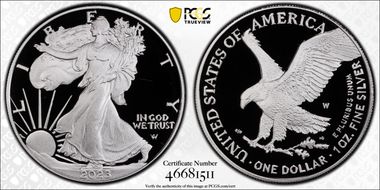2023-W $1 Silver Eagle PR70DCAM