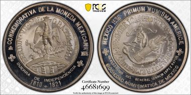 1976-Mo Medal Numismatic Society Ag 1811 8 Real SP68