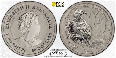 2022-P $50 White-Bellied Sea Eagle Pt MS70