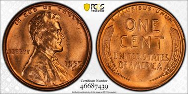 1955-S/S/S 1C RPM, FS-501 MS66RD