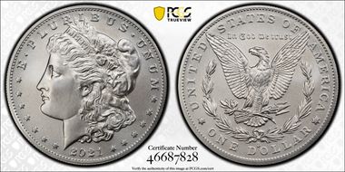 2021-O Privy $1 Morgan Dollar 100th Anniversary MS70