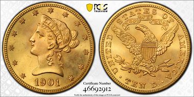 1901-S $10 MS66+