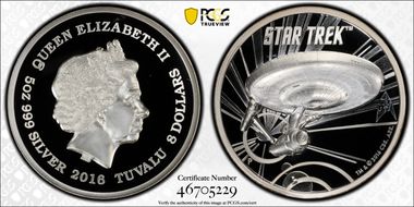 2016-P $8 Star Trek-Enterprise High Relief PR70DCAM
