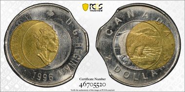 1996 $2 Canadian Planchet MS63