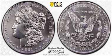 2021-D $1 Morgan Dollar 100th Anniversary MS70