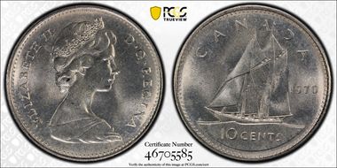 1970 10C MS66