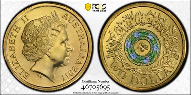 2017-C $2 Remembrance Day Colorized MS69