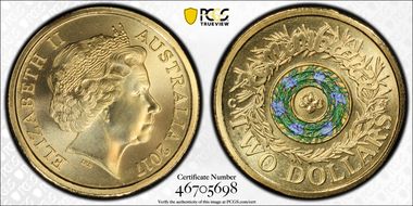 2017-C $2 Remembrance Day Colorized MS69