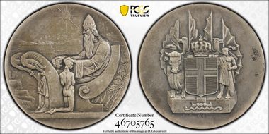 (1930) 10 Kr X-3 1000 Years Althing Ag Matte MS63