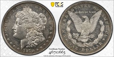 1878 8TF $1 VAM 14.8, Spiked Eye AU58