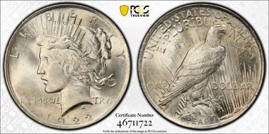 1922 $1 MS62