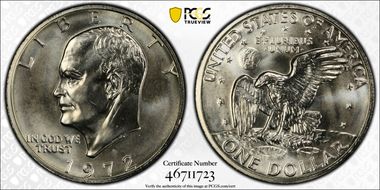 1972-S $1 Silver MS66