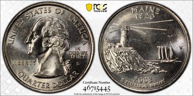 2003-D 25C Maine MS66