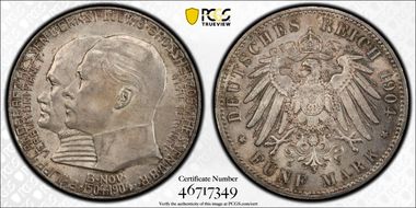 1904 5 Mk 400th Birthday J-75 MS63