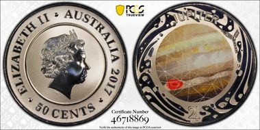 2017 50C Planetary Coins Jupiter Colorized MS69