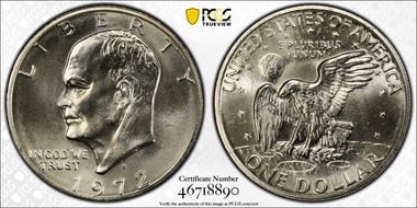 1972-S $1 Silver MS66
