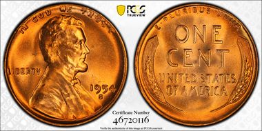 1954-S 1C MS66RD