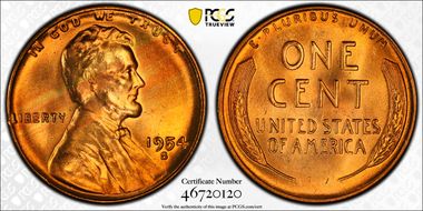 1954-S 1C MS65RD