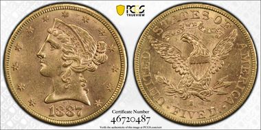 1887-S $5 MS63
