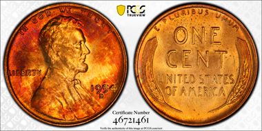 1954-D 1C MS64RB