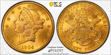 1904 $20 MS66