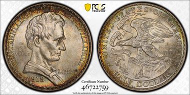 1918 50C Lincoln-Illinois MS65