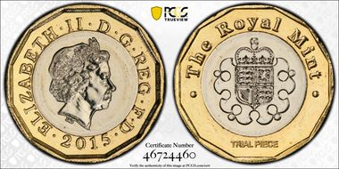 2015 £1 Royal Mint Trial Piece SP63