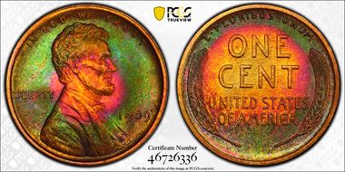 1909 1C Lincoln MS66RB