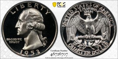 1953 25C PR68DCAM
