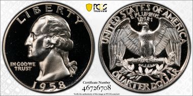 1958 25C PR68+ DCAM