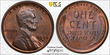 1936-S 1C MS64BN