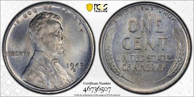 1943-S 1C MS65