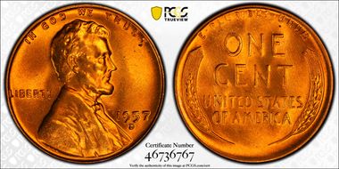 1957-D 1C MS67RD