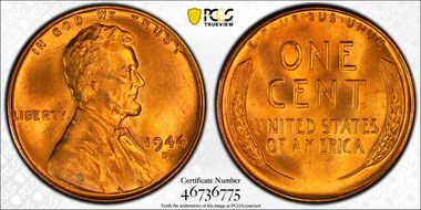 1944-D 1C MS67RD