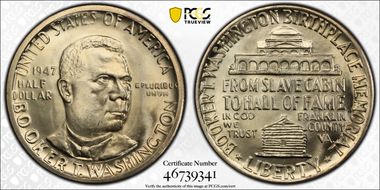 1947 50C Booker T. Washington MS66