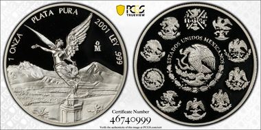 2001-Mo Onza Libertad Ag PR69DCAM