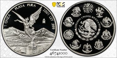 2001-Mo Onza Libertad Ag PR69DCAM