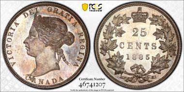 1885 25C Straight 5 MS64