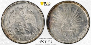 1901-Mo AM Peso KM-409.2 Ag MS61