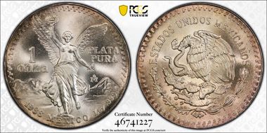 1988-Mo Onza Libertad Ag MS67