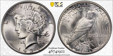 1934 $1 MS66