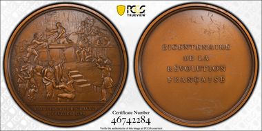 1989 Medal Bincentennial of Revolution Abolition of Slavery AE Matte SP64