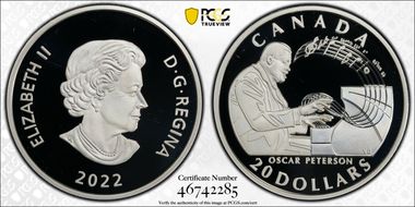 2022 $20 Oscar Peterson PR69DCAM