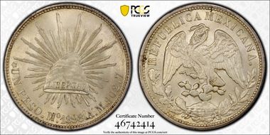 1898-Mo AM Peso Restrike KM-409.2 MS64