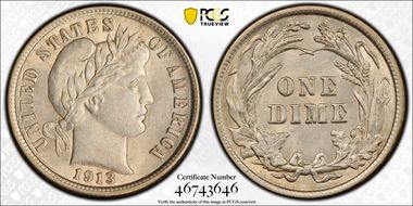 1913 10C AU58
