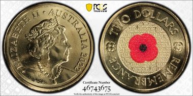2022-C $2 Remembrance Day Colorized MS68