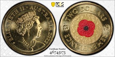 2022-C $2 Remembrance Day Colorized MS67